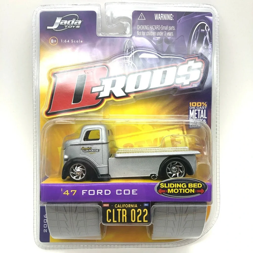 Jada D-Rods 47 1947 Ford COE Car Hauler Sliding Bed Sergio's Garage Diecast 1/64